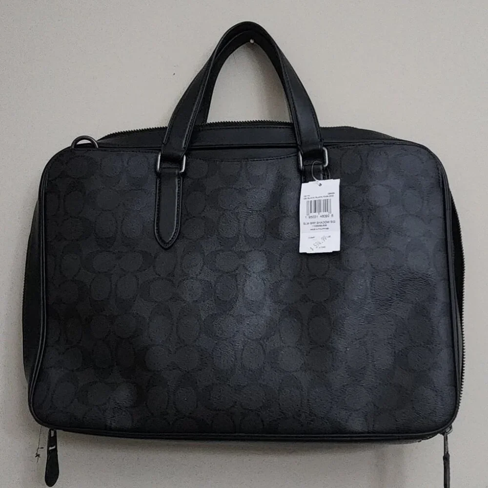 Coach NWT Graham Slim Black Briefcase
